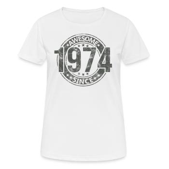 Awesome Since Jahrgang 1974 Retro Geburtstag - Frauen T-Shirt atmungsaktiv - Weiß - Vorne - AI Model Female 172 dark (172cm)