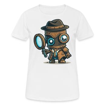 Detektiv-Bot - Frauen T-Shirt atmungsaktiv - Weiß - Vorne - AI Model Female 172 dark (172cm)