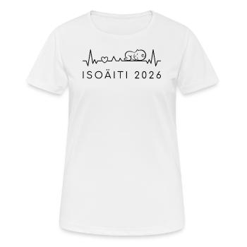 Mamie 2026 Battement de cœur Grossesse Finlandais - T-shirt respirant Femme - blanc - Devant - AI Model Female 172 dark (172cm)