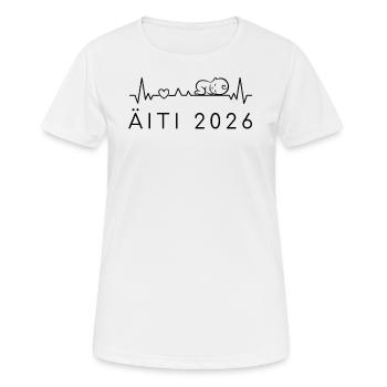 Maman 2026 Battement de cœur Grossesse Finlandais - T-shirt respirant Femme - blanc - Devant - AI Model Female 172 dark (172cm)
