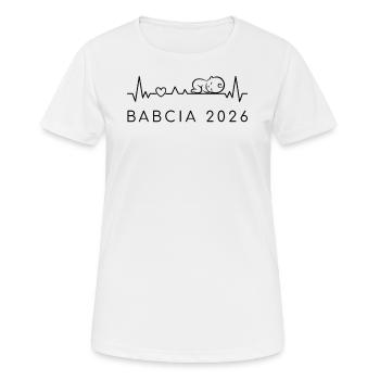 Oma 2026 Herzschlag Schwangerschaft Polnisch - Frauen T-Shirt atmungsaktiv - Weiß - Vorne - AI Model Female 172 dark (172cm)