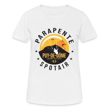 Parapente puy de dôme spot parapentistes auvergne - T-shirt respirant Femme - blanc - Devant - AI Model Female 172 dark (172cm)