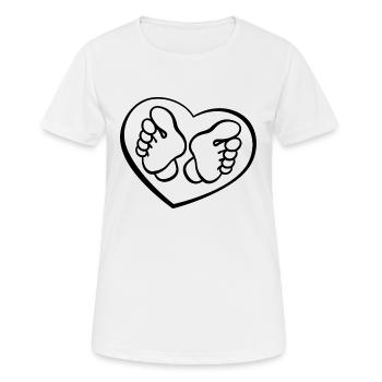 Soins des pieds avec cœur - pied - pieds - T-shirt respirant Femme - blanc - Devant - AI Model Female 172 dark (172cm)