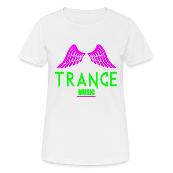 Trance-Musik-Flügel-Logo - Frauen T-Shirt atmungsaktiv - Weiß - Vorne - AI Model Female 172 dark (172cm)