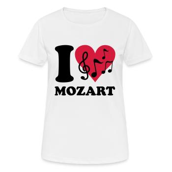 I love Mozart - Frauen T-Shirt atmungsaktiv - Weiß - Vorne - AI Model Female 172 dark (172cm)