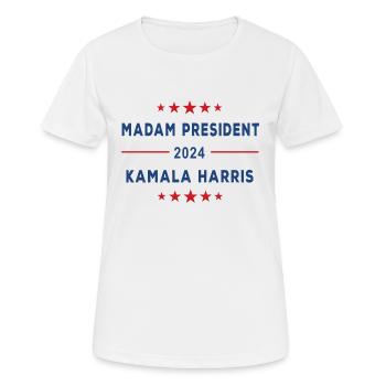Frau Präsidentin 2024 - Frauen T-Shirt atmungsaktiv - Weiß - Vorne - AI Model Female 172 dark (172cm)