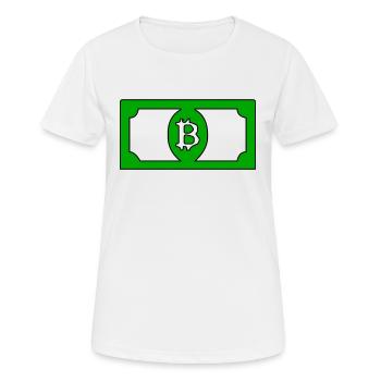 Bitcoin-Dollar - Frauen T-Shirt atmungsaktiv - Weiß - Vorne - AI Model Female 172 dark (172cm)