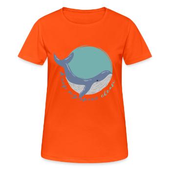 Halte meinen Raum sauber - Frauen T-Shirt atmungsaktiv - Neonorange - Vorne - AI Model Female 172 dark (172cm)