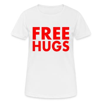 Free hugs - Frauen T-Shirt atmungsaktiv - Weiß - Vorne - AI Model Female 172 dark (172cm)