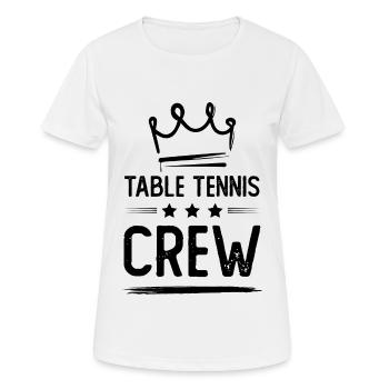 Table Tennis Crew - Frauen T-Shirt atmungsaktiv - Weiß - Vorne - AI Model Female 172 dark (172cm)