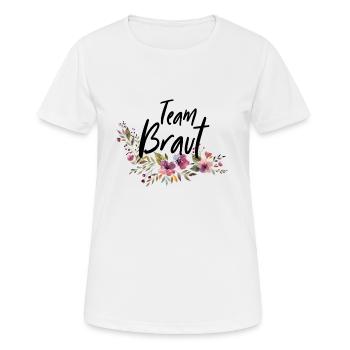 Team Bride - JGA - Série Floral - T-shirt respirant Femme - blanc - Devant - AI Model Female 172 dark (172cm)