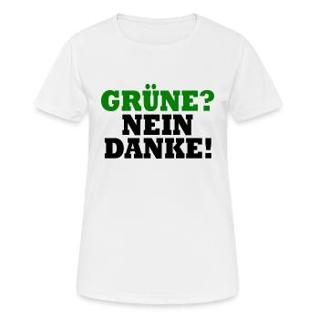 grüne nein danke - Frauen T-Shirt atmungsaktiv - Weiß - Vorne - AI Model Female 172 dark (172cm)