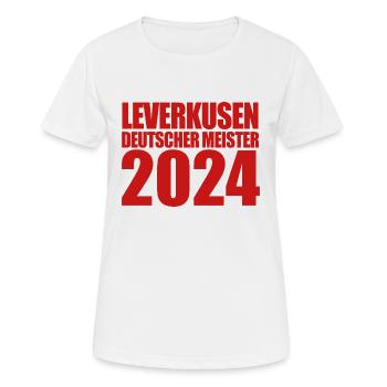 Leverkusen - Deutscher Meister 2024 - Frauen T-Shirt atmungsaktiv - Weiß - Vorne - AI Model Female 172 dark (172cm)