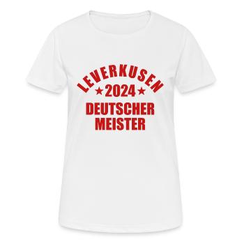 Leverkusen - Deutscher Meister 2024 - Frauen T-Shirt atmungsaktiv - Weiß - Vorne - AI Model Female 172 dark (172cm)