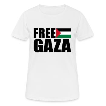 Free gaza - T-shirt respirant Femme - blanc - Devant - AI Model Female 172 dark (172cm)