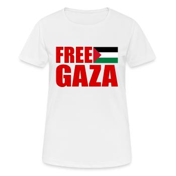 Free gaza - Frauen T-Shirt atmungsaktiv - Weiß - Vorne - AI Model Female 172 dark (172cm)