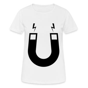 Hufeisen magnet - Frauen T-Shirt atmungsaktiv - Weiß - Vorne - AI Model Female 172 dark (172cm)