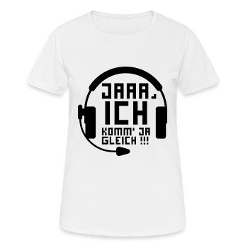 Zocker zocken - Gamer gamen - Frauen T-Shirt atmungsaktiv - Weiß - Vorne - AI Model Female 172 dark (172cm)