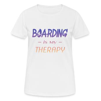 boarding is my therapy - Frauen T-Shirt atmungsaktiv - Weiß - Vorne - AI Model Female 172 dark (172cm)