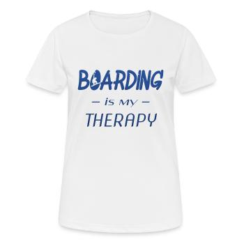 boarding is my therapy - Frauen T-Shirt atmungsaktiv - Weiß - Vorne - AI Model Female 172 dark (172cm)