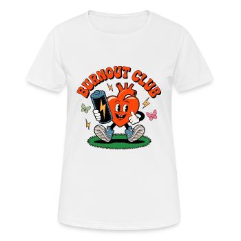 Burnout Club Herzgesundheit lachendes Herz - Frauen T-Shirt atmungsaktiv - Weiß - Vorne - AI Model Female 172 dark (172cm)