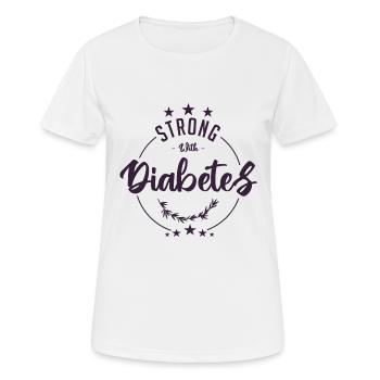 Strong with Diabetes - T-shirt respirant Femme - blanc - Devant - AI Model Female 172 dark (172cm)