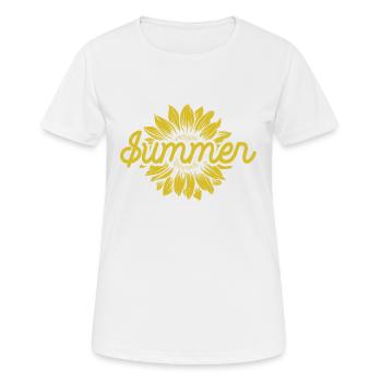Sunflower - Summer - Sun - Good Mood - Women's Breathable T-Shirt - white - Front - AI Model Female 172 dark (172cm)