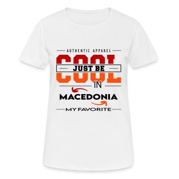 Macedonia Mazedonien Land Urlaub Reise verreisen - Frauen T-Shirt atmungsaktiv - Weiß - Vorne - AI Model Female 172 dark (172cm)