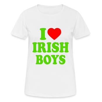 I love irish boys - Frauen T-Shirt atmungsaktiv - Weiß - Vorne - AI Model Female 172 dark (172cm)