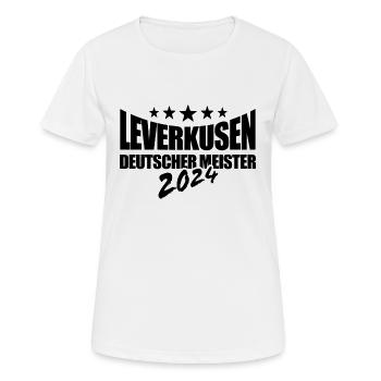 Leverkusen - Deutscher Meister 2024 - Frauen T-Shirt atmungsaktiv - Weiß - Vorne - AI Model Female 172 dark (172cm)