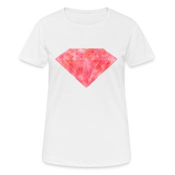 Roter Diamant Rubin Kristall Edelstein - Frauen T-Shirt atmungsaktiv - Weiß - Vorne - AI Model Female 172 dark (172cm)