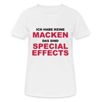 Ich habe keine Macken, das sind Special Effects! - Frauen T-Shirt atmungsaktiv - Weiß - Vorne - AI Model Female 172 dark (172cm)