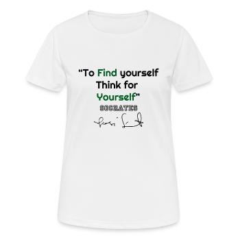 Socrate, citations de Socrate, citations célèbres, cool Soc - T-shirt respirant Femme - blanc - Devant - AI Model Female 172 dark (172cm)