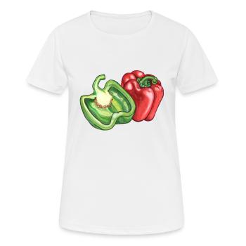 Paprika - Frauen T-Shirt atmungsaktiv - Weiß - Vorne - AI Model Female 172 dark (172cm)