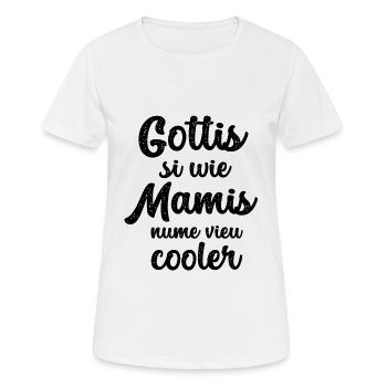 Gottis si wie Mamis nume vieu cooler Gotti Schweiz - Frauen T-Shirt atmungsaktiv - Weiß - Vorne - AI Model Female 172 dark (172cm)