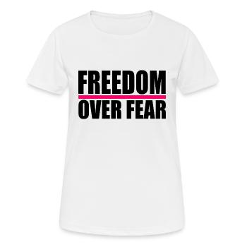 LA LIBERTÉ SUR LA PEUR - T-shirt respirant Femme - blanc - Devant - AI Model Female 172 dark (172cm)