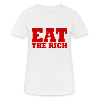 Eat the rich - Women's Breathable T-Shirt - white - Front - AI Model Female 172 dark (172cm)