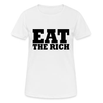 Eat the rich - Women's Breathable T-Shirt - white - Front - AI Model Female 172 dark (172cm)