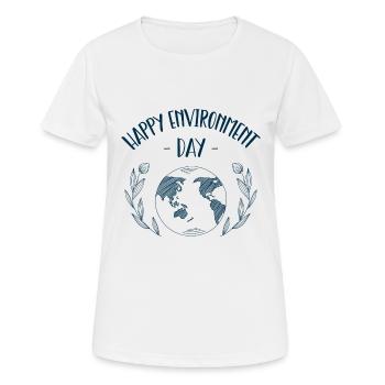 Glücklicher Tag der Umwelt - Frauen T-Shirt atmungsaktiv - Weiß - Vorne - AI Model Female 172 dark (172cm)
