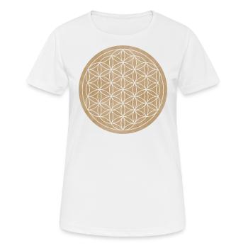SYMBOLE - FLEUR DE VIE - ÉNERGIE POSITIVE - T-shirt respirant Femme - blanc - Devant - AI Model Female 172 dark (172cm)