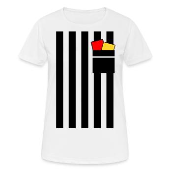 Schiedsrichter Kostüm Fußball Karneval Fasching - Frauen T-Shirt atmungsaktiv - Weiß - Vorne - AI Model Female 172 dark (172cm)