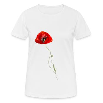 Mohnblume - Frauen T-Shirt atmungsaktiv - Weiß - Vorne - AI Model Female 172 dark (172cm)