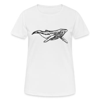 Wal - Frauen T-Shirt atmungsaktiv - Weiß - Vorne - AI Model Female 172 dark (172cm)