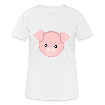 Pig - Women's Breathable T-Shirt - white - Front - AI Model Female 172 dark (172cm)