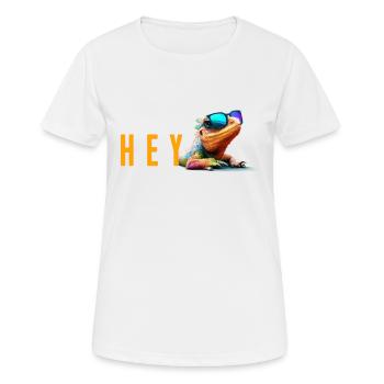 Lézard Hé - T-shirt respirant Femme - blanc - Devant - AI Model Female 172 dark (172cm)