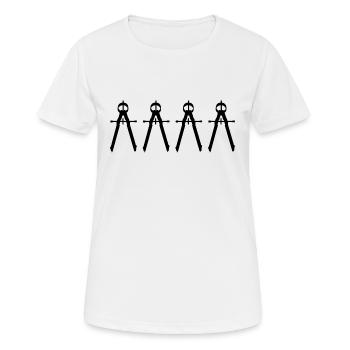 Architekt Zirkel - Frauen T-Shirt atmungsaktiv - Weiß - Vorne - AI Model Female 172 dark (172cm)