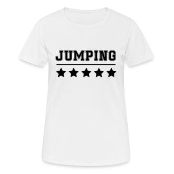 jumping trampoline girl jump jump gift - Women's Breathable T-Shirt - white - Front - AI Model Female 172 dark (172cm)