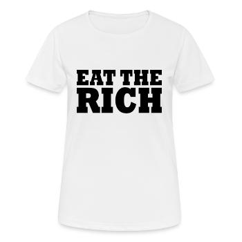 Eat the rich - Women's Breathable T-Shirt - white - Front - AI Model Female 172 dark (172cm)