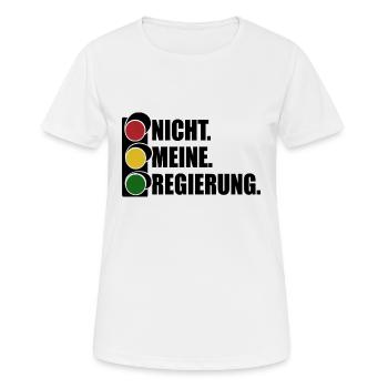 Ampel - Nicht meine Regierung - Spruch - Frauen T-Shirt atmungsaktiv - Weiß - Vorne - AI Model Female 172 dark (172cm)