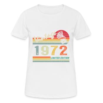 Gramophone vintage 50ème anniversaire 1972 50 ans - T-shirt respirant Femme - blanc - Devant - AI Model Female 172 dark (172cm)